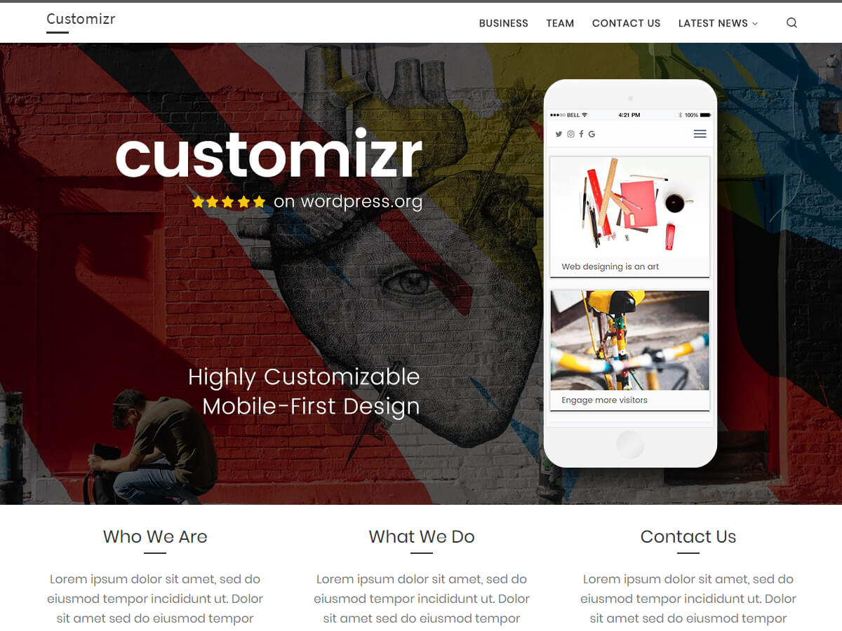 Customizr is a clean responsive theme